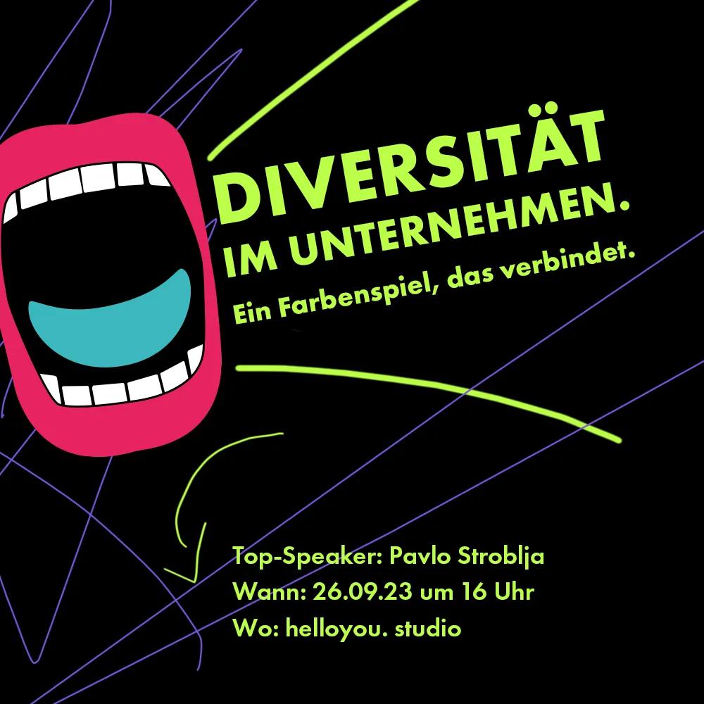 Banner des Events Diversität in Unternehmen: Ein Farbenspiel, das verbindet. 