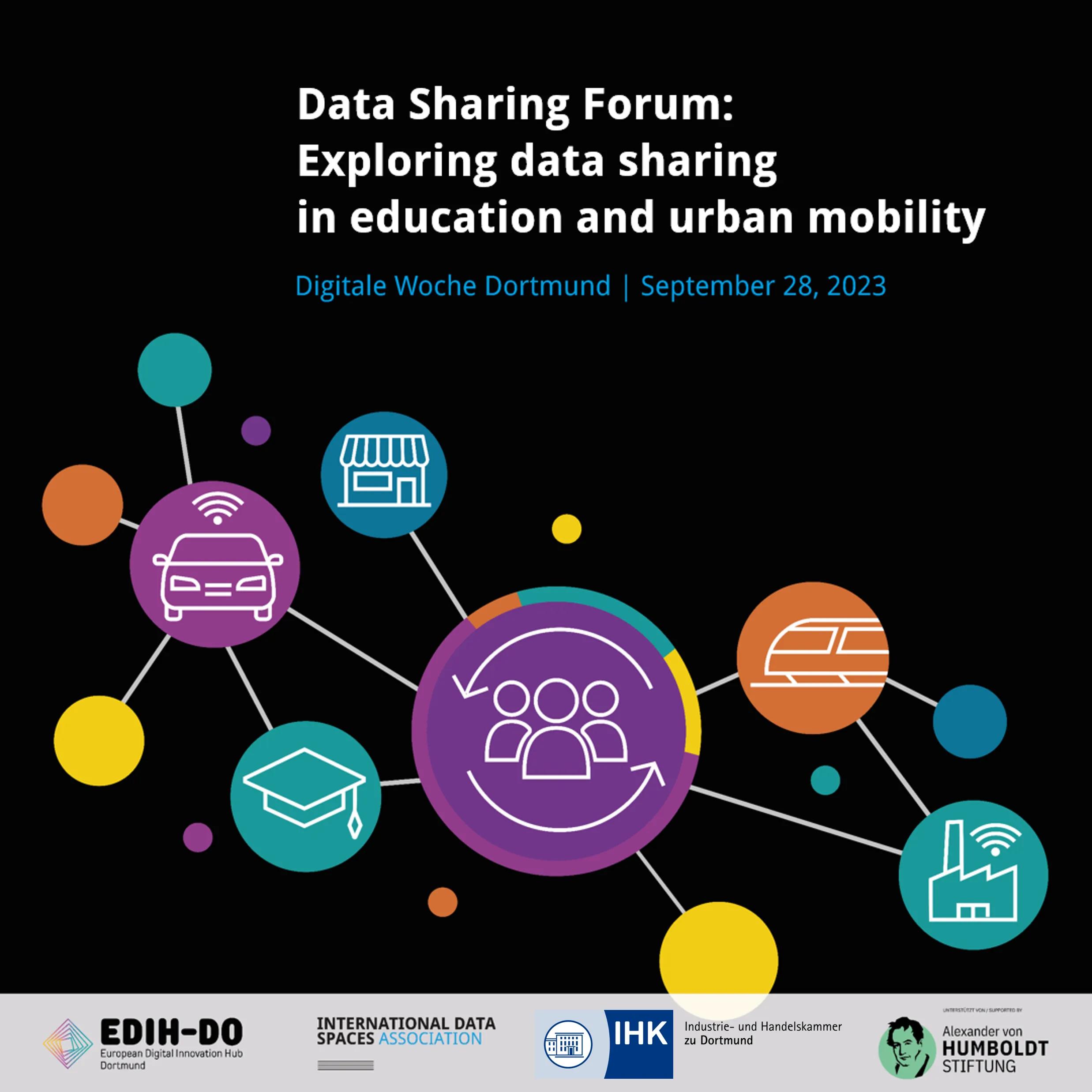 Banner des Events Data Sharing Forum: Exploring data sharing in education and urban mobility