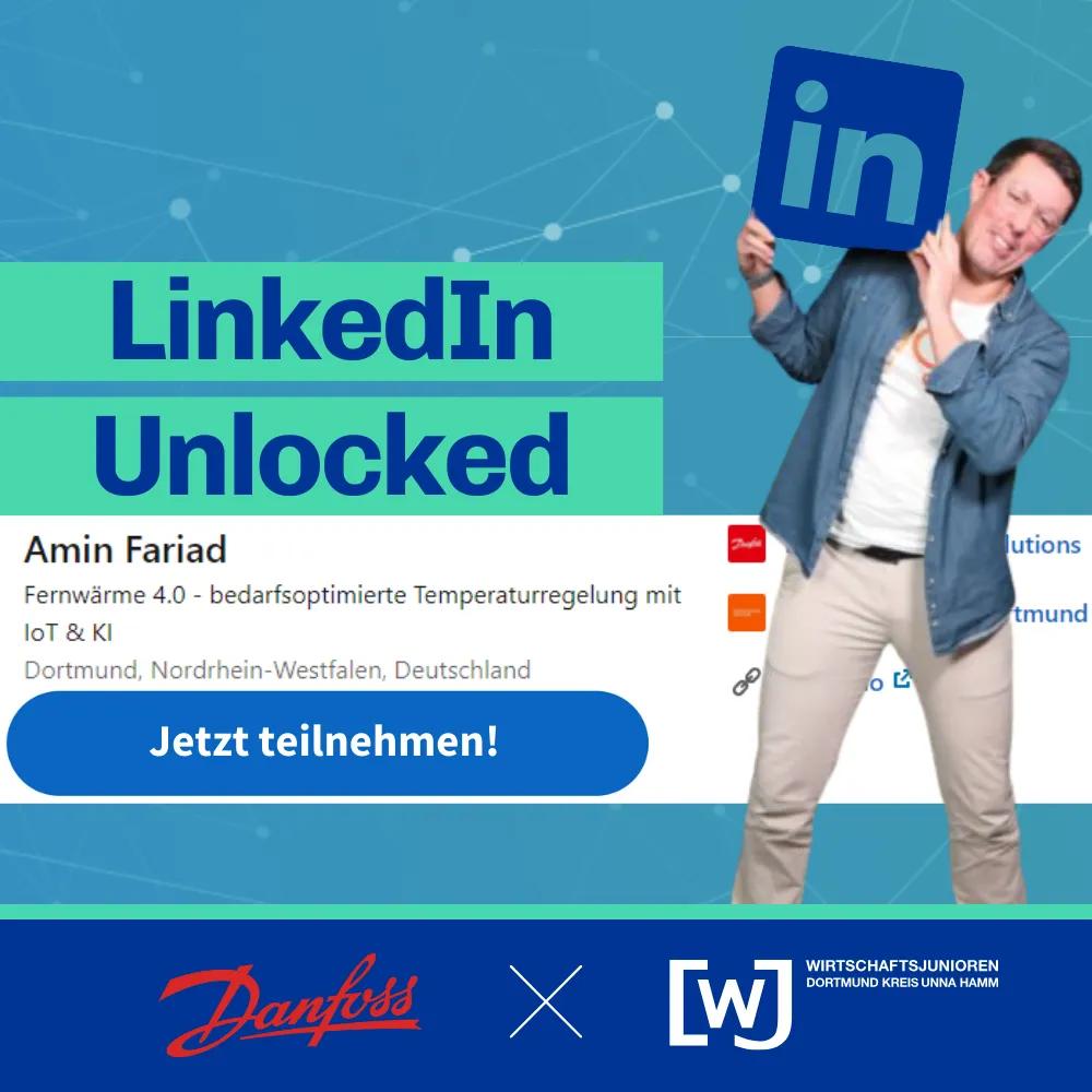 Banner des Events LinkedIn Unlocked- DIE B2B Social Media Plattform?!